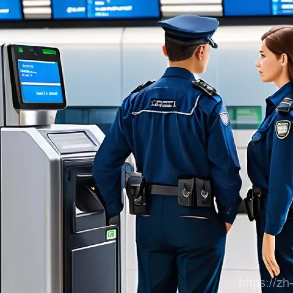 항공보안관리사와 항공사 보안 규정 - **Prompt: The Keen Eye of Airport Security**
    A realistic depiction of a busy, modern airport sec...