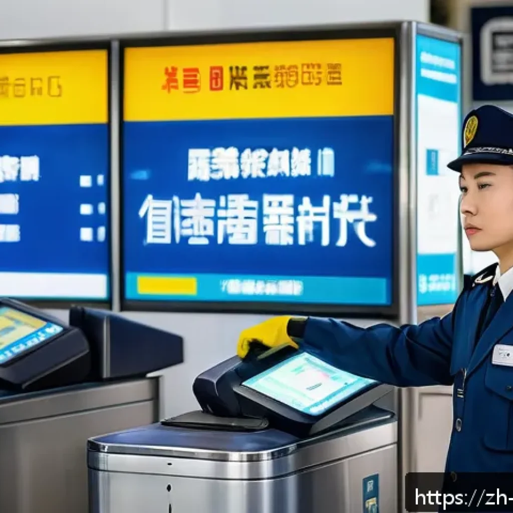 항공보안관리사 경력 개발 로드맵 - A professional airport security officer in modern uniform and safety gear, operating advanced securi...